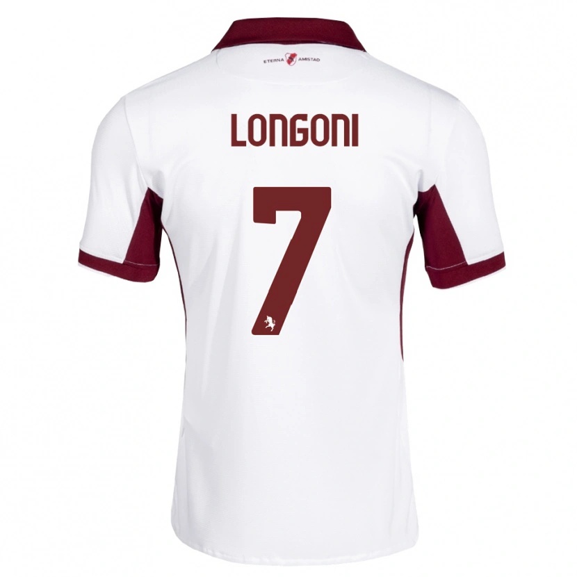 Danxen Mujer Camiseta Marco Longoni #7 Burdeos Blanco Rojo 2ª Equipación 2026/27 La Camisa