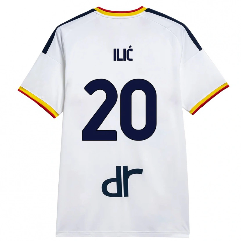 Danxen Mujer Camiseta Ivan Ilić #20 Blanco Amarillo Rojo 2ª Equipación 2026/27 La Camisa