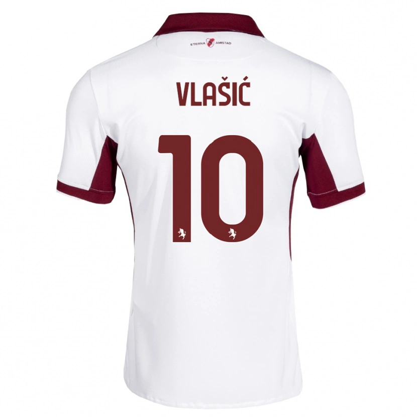 Danxen Mujer Camiseta Nikola Vlašić #10 Burdeos Blanco Rojo 2ª Equipación 2026/27 La Camisa