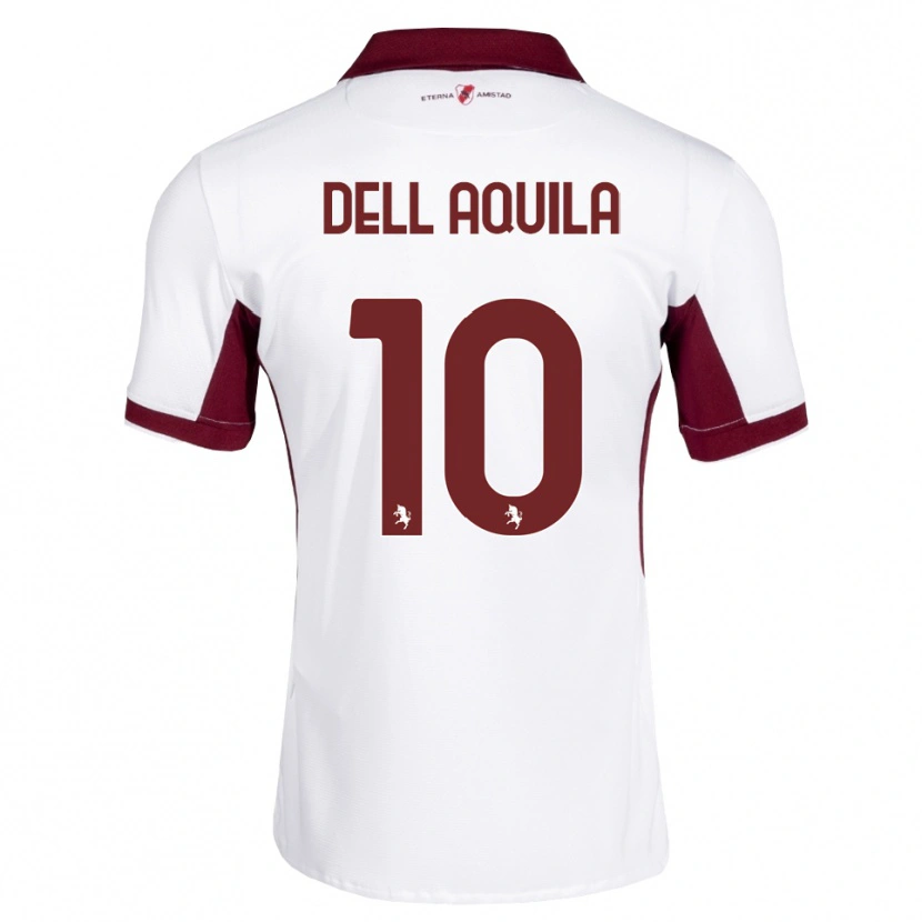 Danxen Mujer Camiseta Francesco Dell'aquila #10 Burdeos Blanco Rojo 2ª Equipación 2026/27 La Camisa