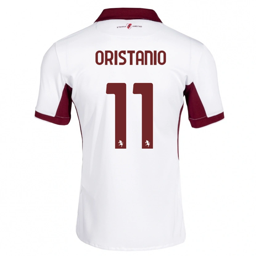 Danxen Mujer Camiseta Gaetano Oristanio #11 Burdeos Blanco Rojo 2ª Equipación 2026/27 La Camisa