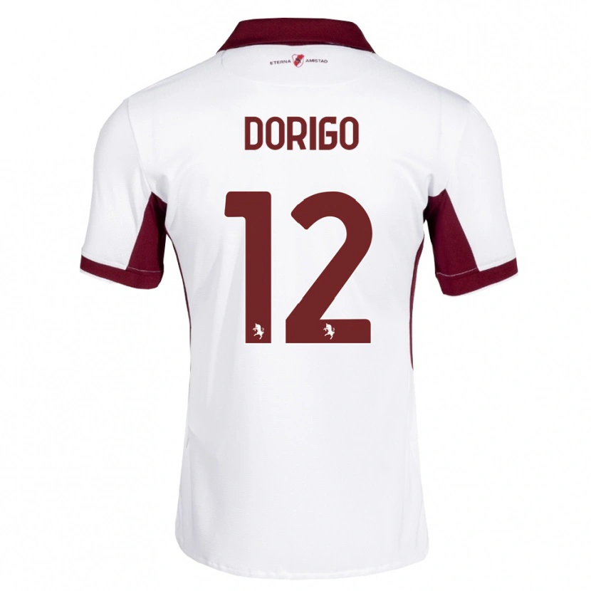Danxen Mujer Camiseta Andrea Dorigo #12 Burdeos Blanco Rojo 2ª Equipación 2026/27 La Camisa