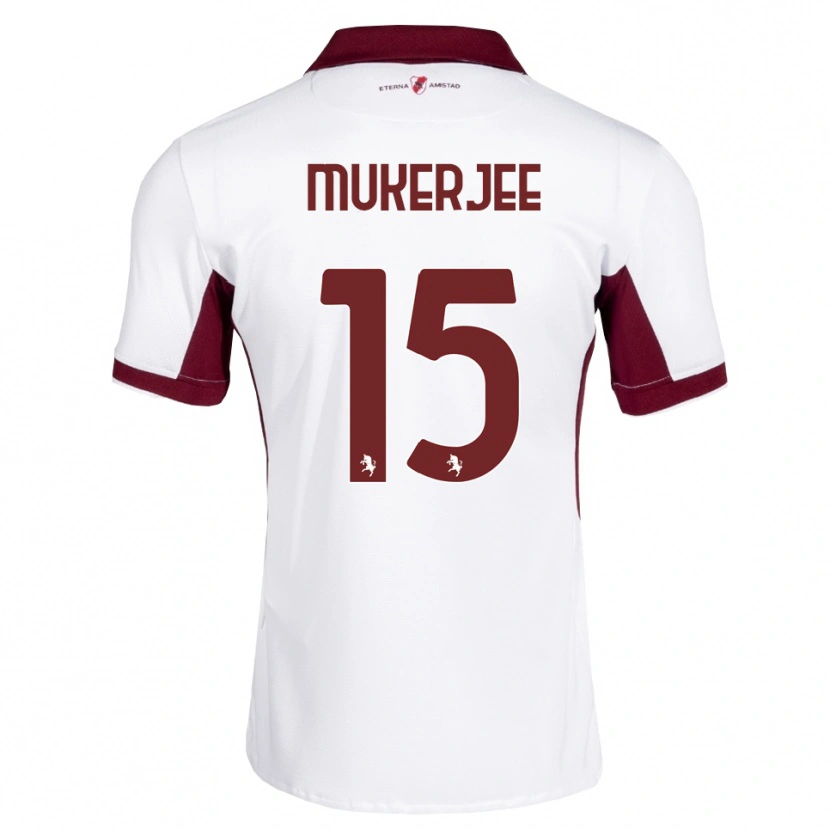Danxen Mujer Camiseta Carlo Mukerjee #15 Burdeos Blanco Rojo 2ª Equipación 2026/27 La Camisa