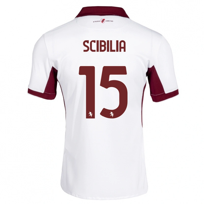 Danxen Mujer Camiseta Dylan Scibilia #15 Burdeos Blanco Rojo 2ª Equipación 2026/27 La Camisa