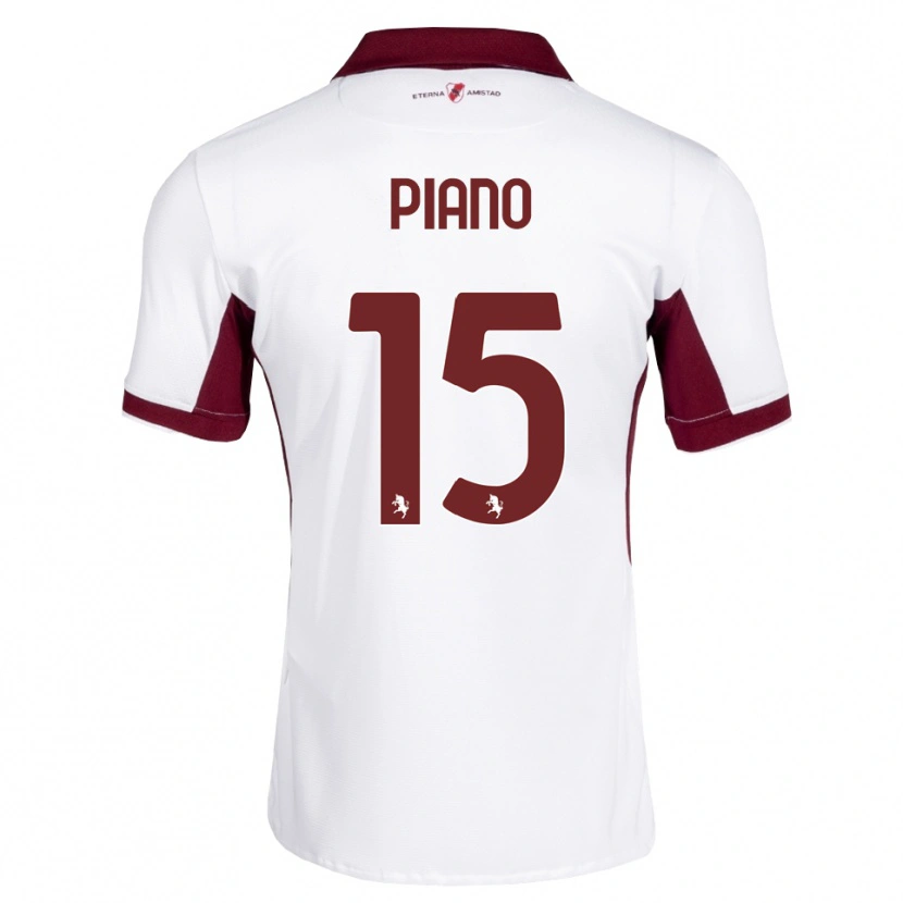 Danxen Mujer Camiseta Enrico Piano #15 Burdeos Blanco Rojo 2ª Equipación 2026/27 La Camisa