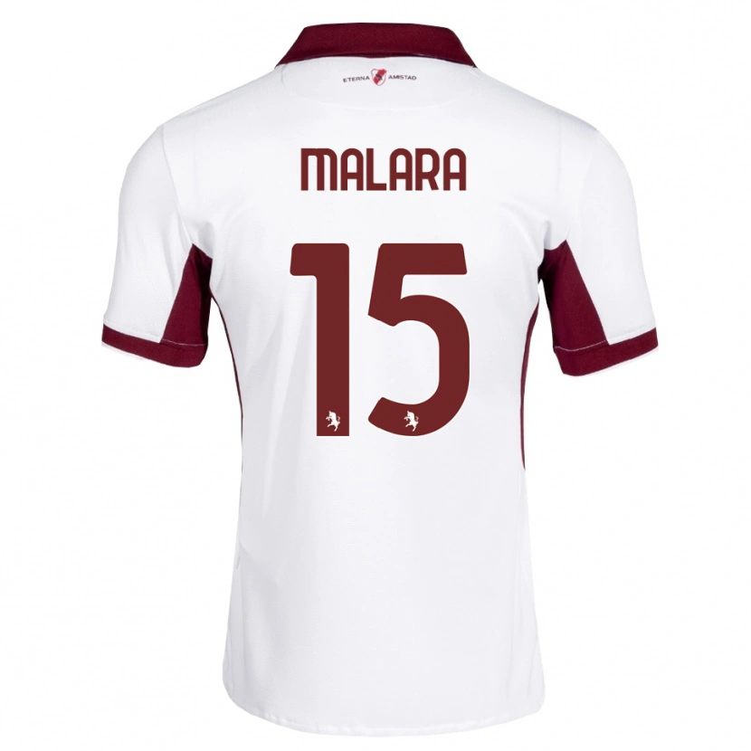Danxen Mujer Camiseta Sara Malara #15 Burdeos Blanco Rojo 2ª Equipación 2026/27 La Camisa