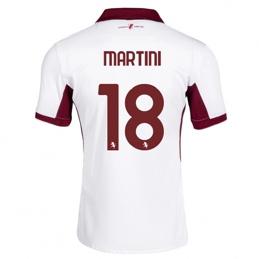 Danxen Mujer Camiseta Edoardo Martini #18 Burdeos Blanco Rojo 2ª Equipación 2026/27 La Camisa