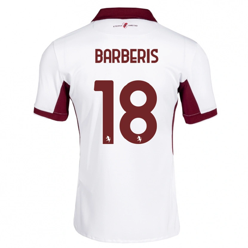 Danxen Mujer Camiseta Laura Barberis #18 Burdeos Blanco Rojo 2ª Equipación 2026/27 La Camisa