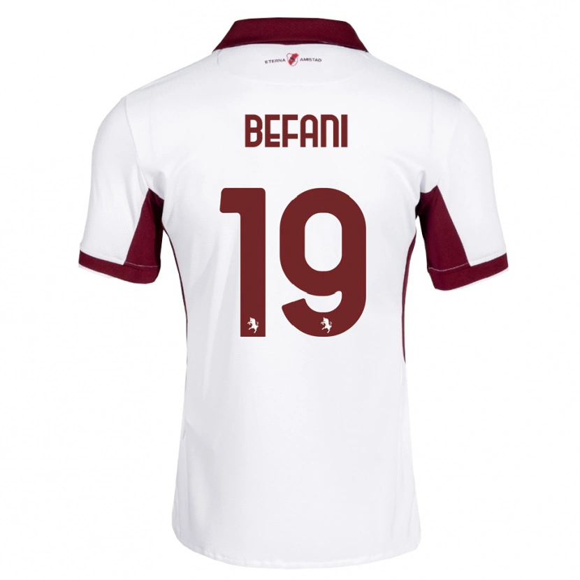 Danxen Mujer Camiseta Lorenzo Befani #19 Burdeos Blanco Rojo 2ª Equipación 2026/27 La Camisa