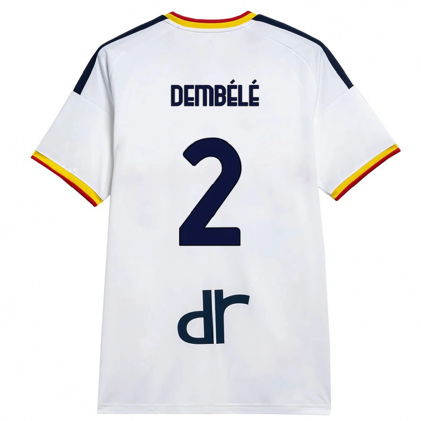 Danxen Mujer Camiseta Ali Dembélé #2 Blanco Amarillo Rojo 2ª Equipación 2026/27 La Camisa