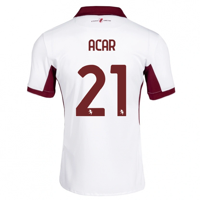 Danxen Mujer Camiseta Emirhan Acar #21 Burdeos Blanco Rojo 2ª Equipación 2026/27 La Camisa