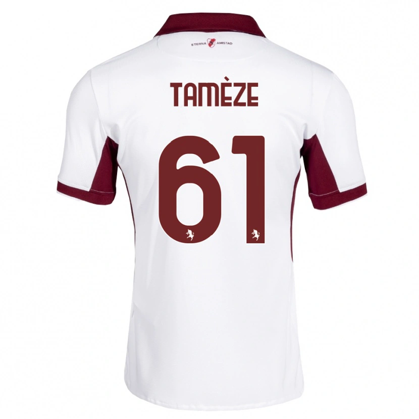 Danxen Mujer Camiseta Adrien Tamèze #61 Burdeos Blanco Rojo 2ª Equipación 2026/27 La Camisa