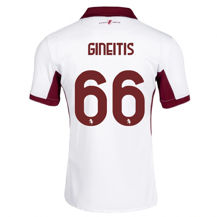Danxen Mujer Camiseta Gvidas Gineitis #66 Burdeos Blanco Rojo 2ª Equipación 2026/27 La Camisa