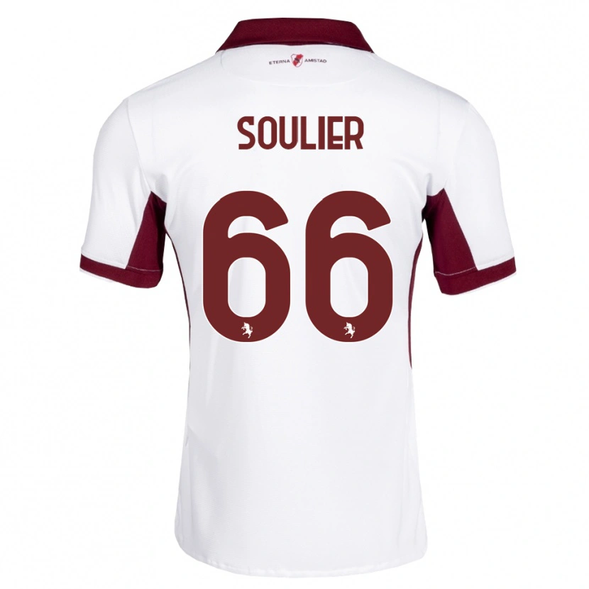 Danxen Mujer Camiseta Evan Soulier #66 Burdeos Blanco Rojo 2ª Equipación 2026/27 La Camisa