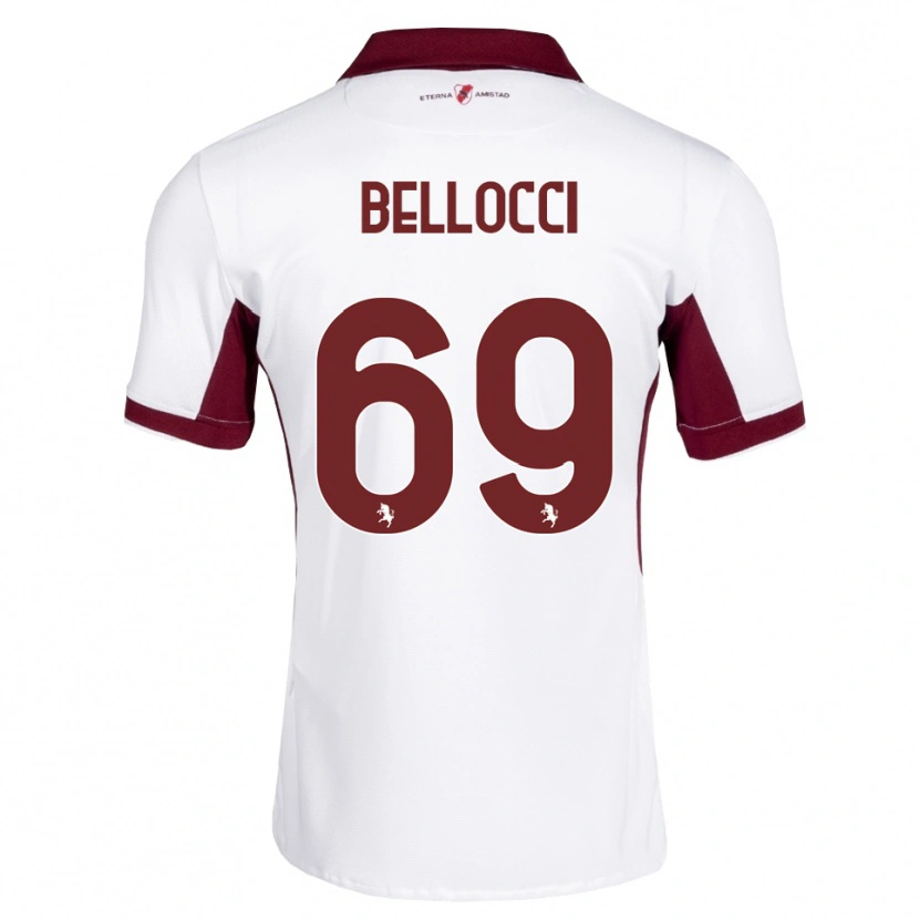 Danxen Mujer Camiseta Andrea Bellocci #69 Burdeos Blanco Rojo 2ª Equipación 2026/27 La Camisa