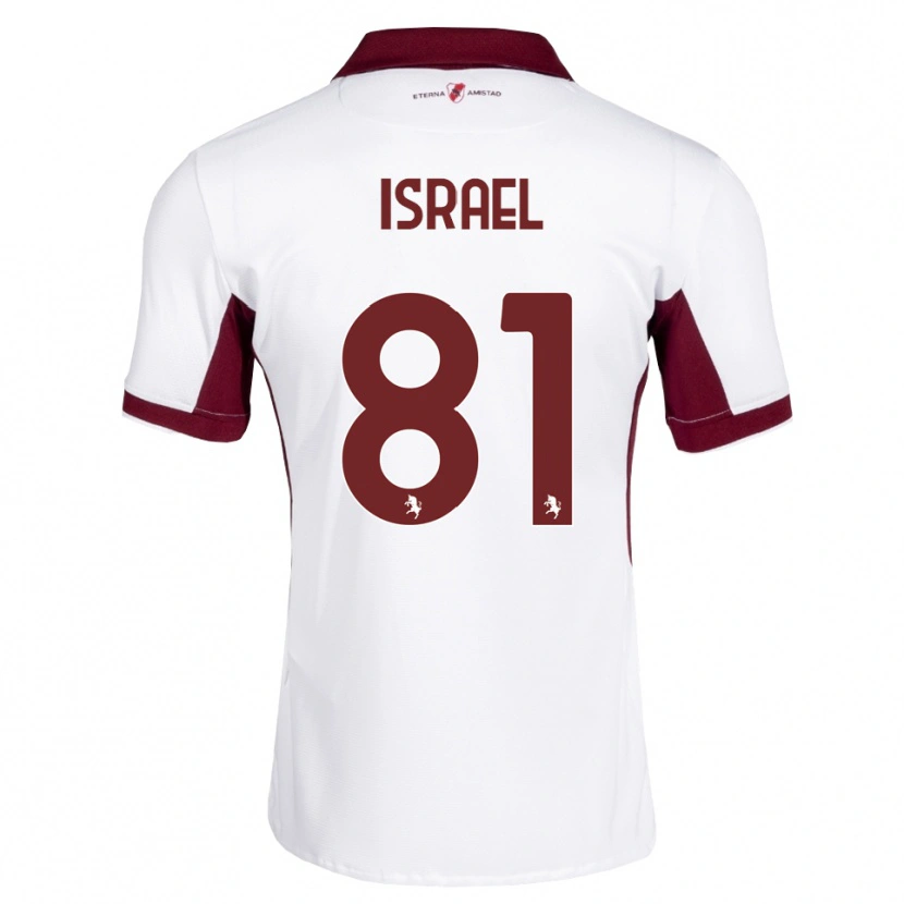 Danxen Mujer Camiseta Franco Israel #81 Burdeos Blanco Rojo 2ª Equipación 2026/27 La Camisa