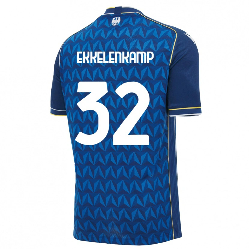 Danxen Mujer Camiseta Jurgen Ekkelenkamp #32 Azul Real Blanco Azul 2ª Equipación 2026/27 La Camisa