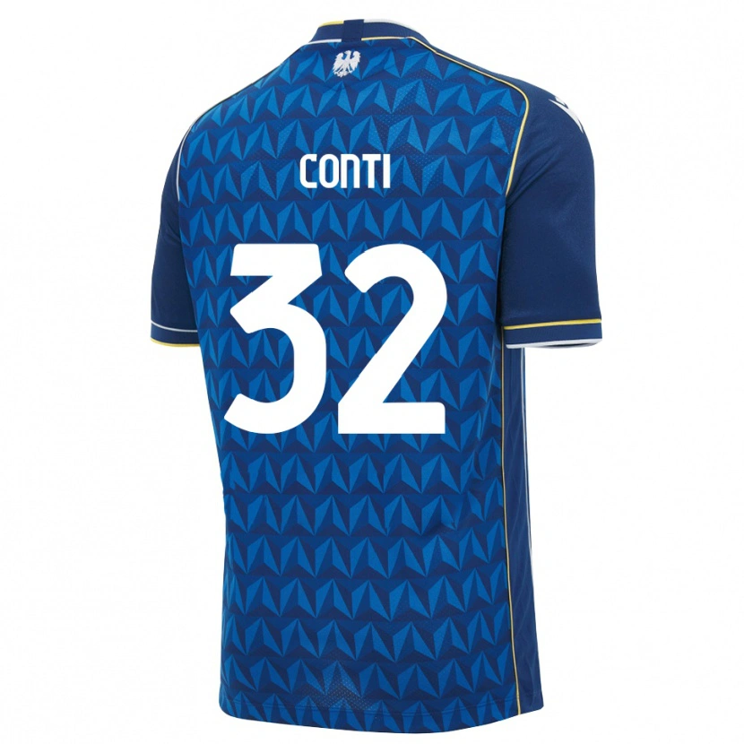 Danxen Mujer Camiseta Manuel Conti #32 Azul Real Blanco Azul 2ª Equipación 2026/27 La Camisa