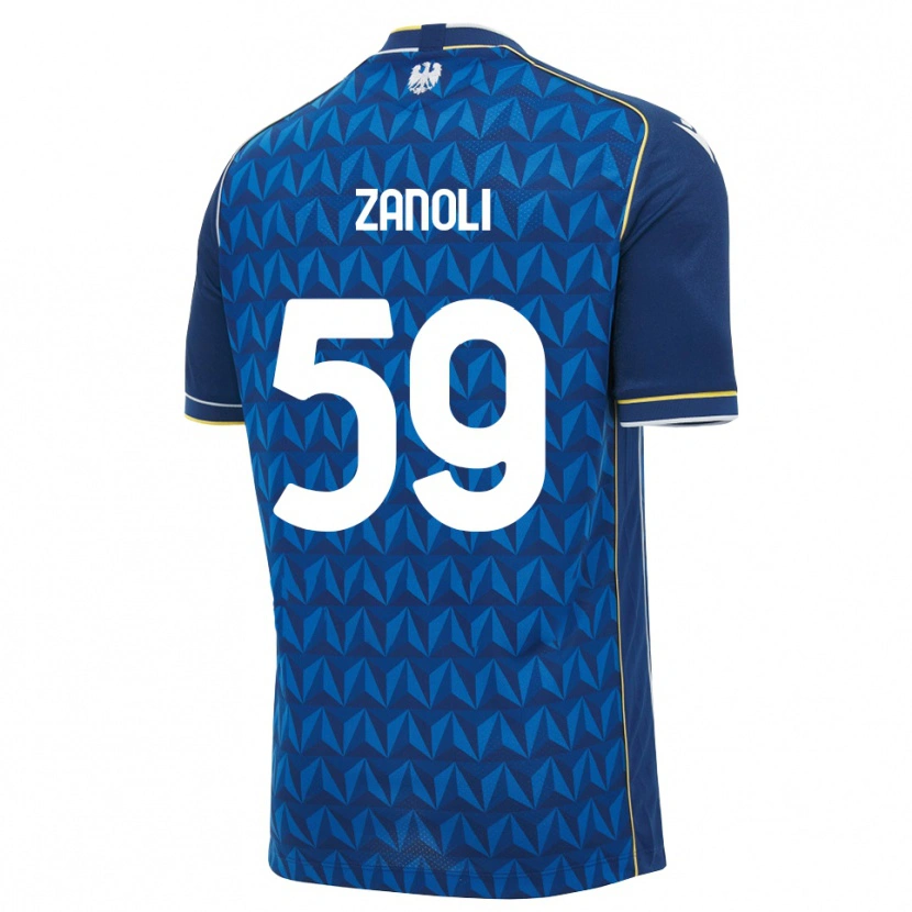 Danxen Mujer Camiseta Alessandro Zanoli #59 Azul Real Blanco Azul 2ª Equipación 2026/27 La Camisa