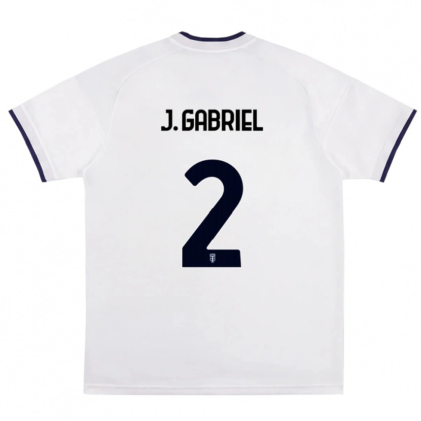 Danxen Mujer Camiseta João Gabriel #2 Blanco Rojo Azul Real 2ª Equipación 2026/27 La Camisa