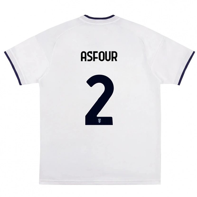 Danxen Mujer Camiseta Adam Asfour #2 Blanco Rojo Azul Real 2ª Equipación 2026/27 La Camisa