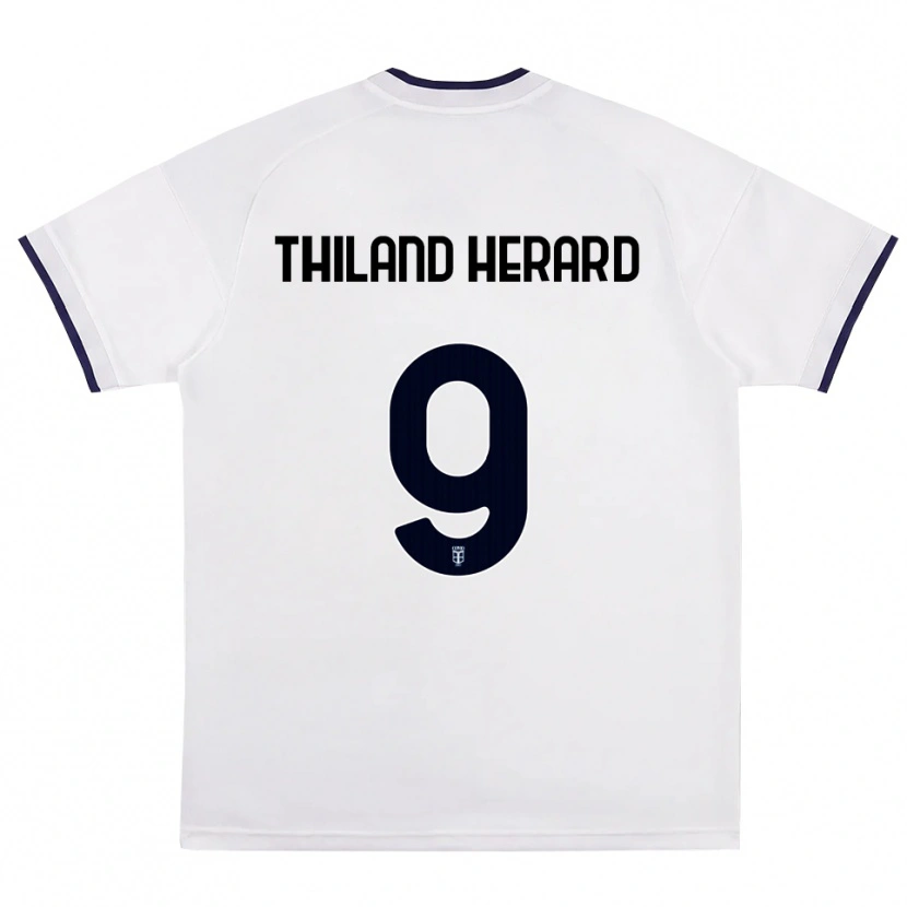 Danxen Mujer Camiseta Robin Thiland-Herard #9 Blanco Rojo Azul Real 2ª Equipación 2026/27 La Camisa