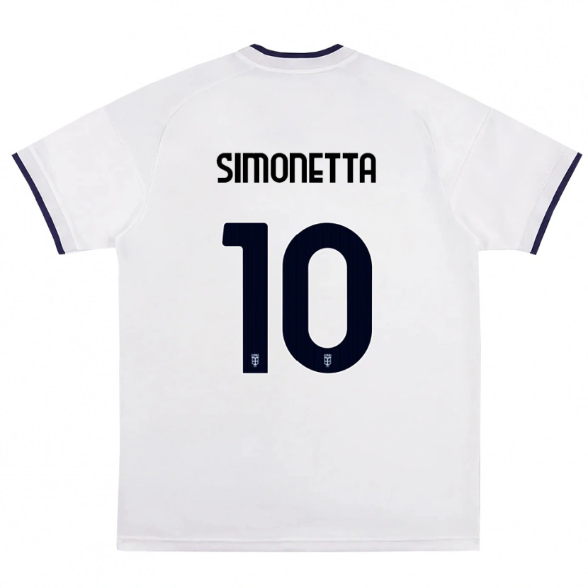 Danxen Mujer Camiseta Jacopo Simonetta #10 Blanco Rojo Azul Real 2ª Equipación 2026/27 La Camisa