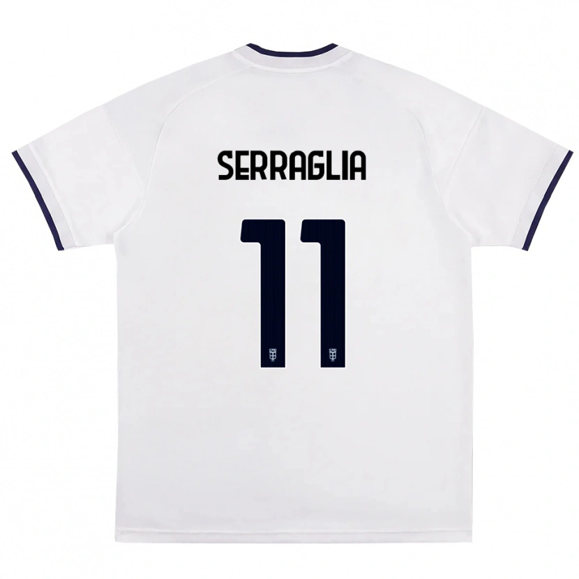 Danxen Mujer Camiseta Lucas Serraglia #11 Blanco Rojo Azul Real 2ª Equipación 2026/27 La Camisa