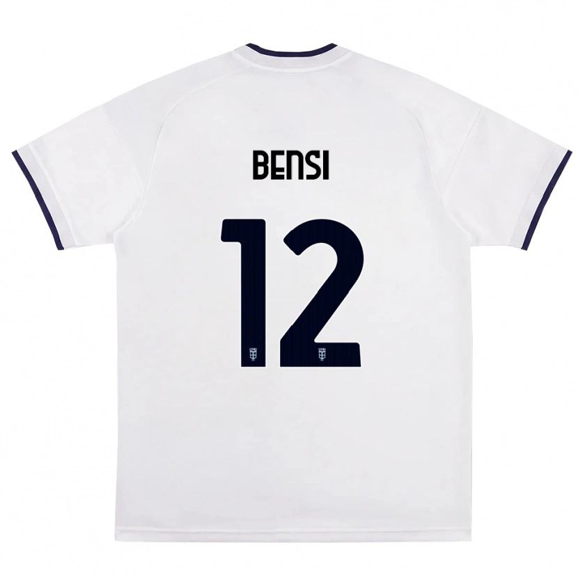 Danxen Mujer Camiseta Nicolò Bensi #12 Blanco Rojo Azul Real 2ª Equipación 2026/27 La Camisa