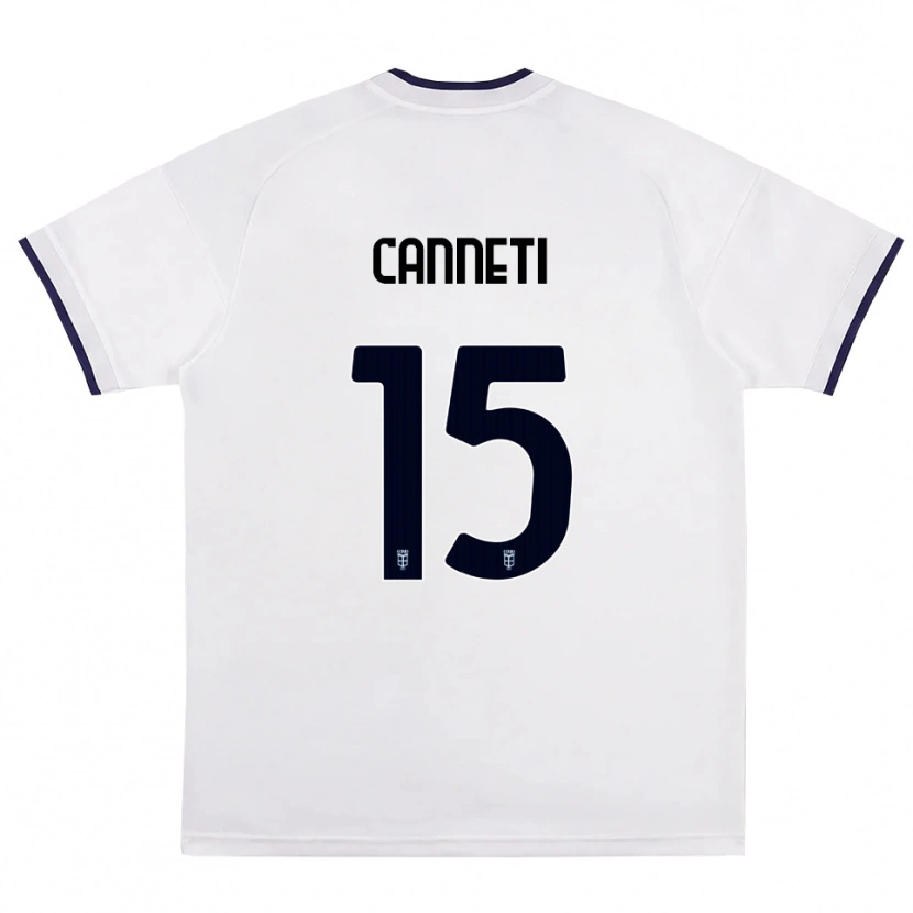 Danxen Mujer Camiseta Iacopo Canneti #15 Blanco Rojo Azul Real 2ª Equipación 2026/27 La Camisa