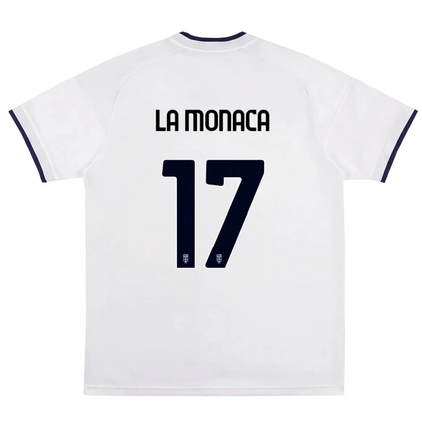 Danxen Mujer Camiseta Michael La Monaca #17 Blanco Rojo Azul Real 2ª Equipación 2026/27 La Camisa