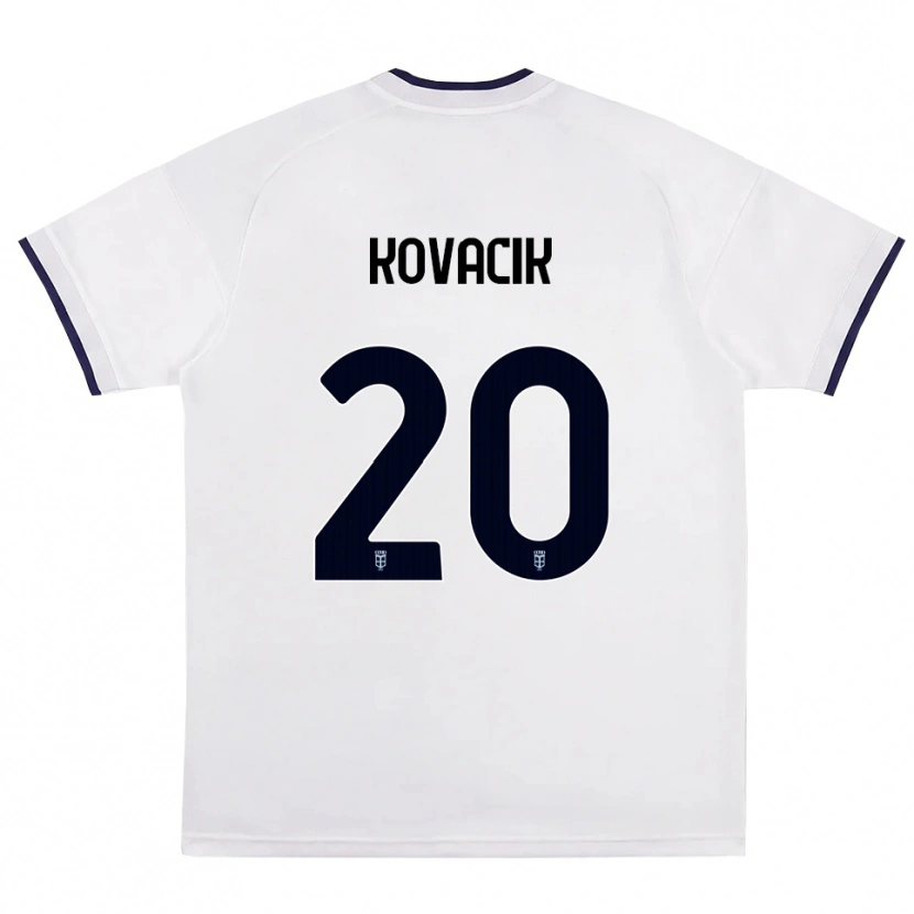 Danxen Mujer Camiseta Peter Kovacik #20 Blanco Rojo Azul Real 2ª Equipación 2026/27 La Camisa