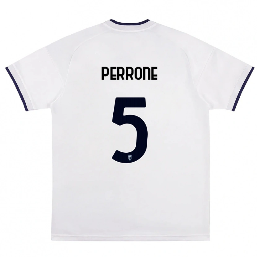 Danxen Mujer Camiseta Máximo Perrone #5 Blanco Rojo Azul Real 2ª Equipación 2026/27 La Camisa