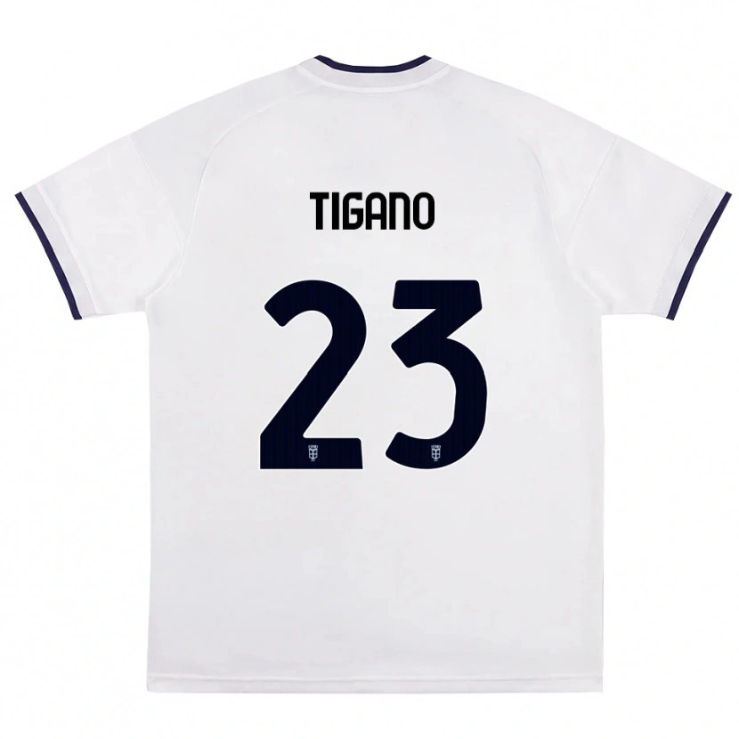 Danxen Mujer Camiseta Achille Tigano #23 Blanco Rojo Azul Real 2ª Equipación 2026/27 La Camisa
