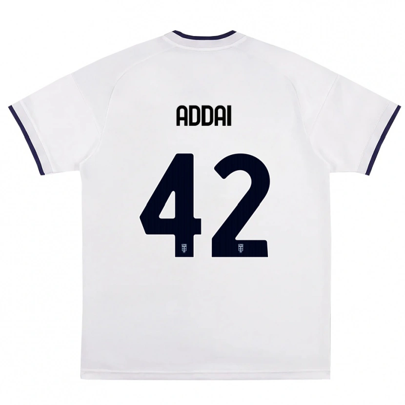 Danxen Mujer Camiseta Jayden Addai #42 Blanco Rojo Azul Real 2ª Equipación 2026/27 La Camisa