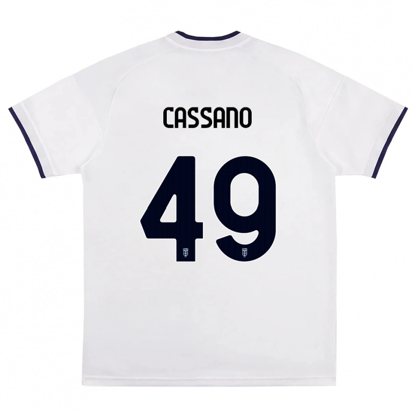 Danxen Mujer Camiseta Riccardo Cassano #49 Blanco Rojo Azul Real 2ª Equipación 2026/27 La Camisa