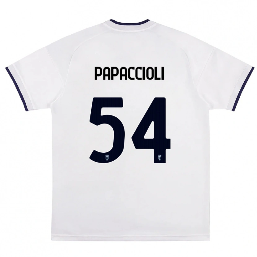 Danxen Mujer Camiseta Matteo Papaccioli #54 Blanco Rojo Azul Real 2ª Equipación 2026/27 La Camisa