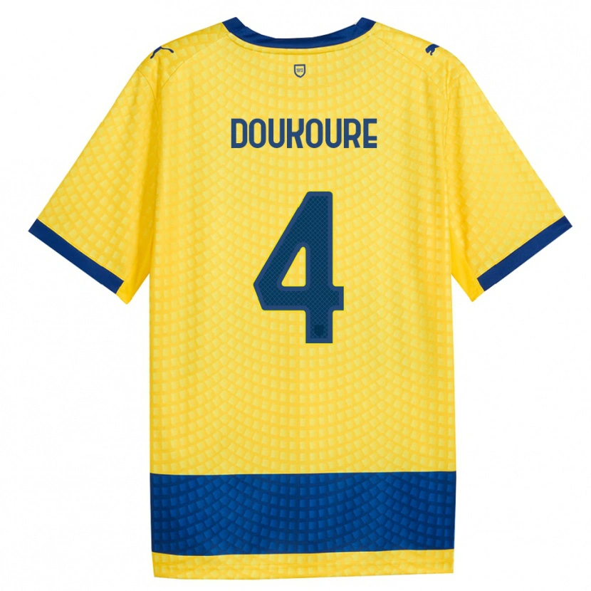 Danxen Mujer Camiseta Vamoussa Doukoure #4 Amarillo Azul Negro 2ª Equipación 2026/27 La Camisa