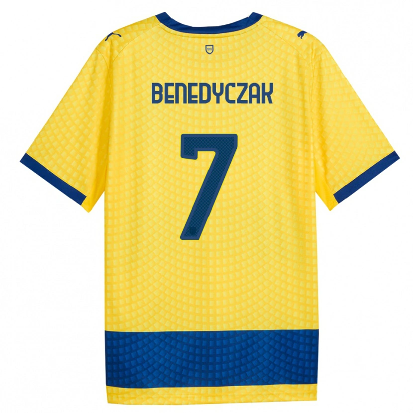Danxen Mujer Camiseta Adrian Benedyczak #7 Amarillo Azul Negro 2ª Equipación 2026/27 La Camisa