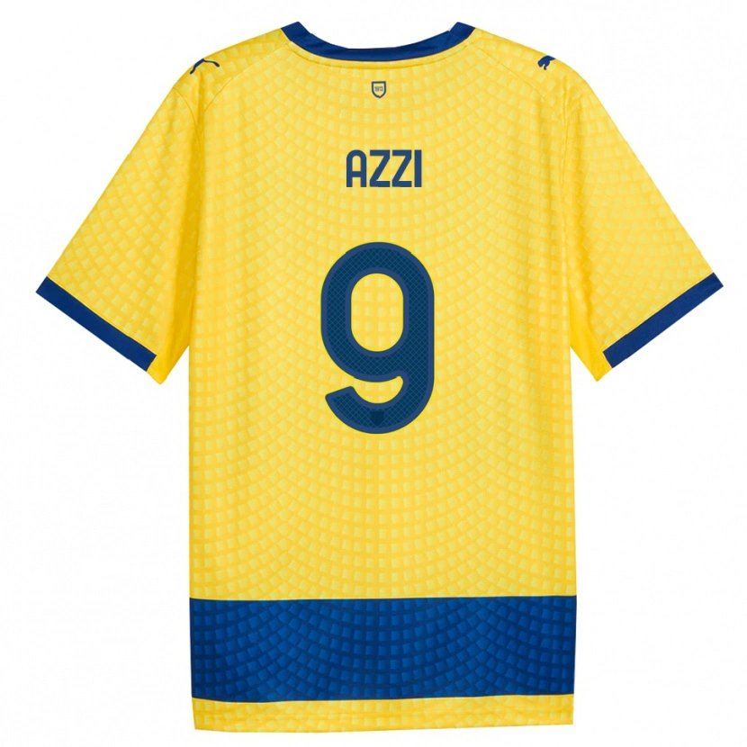 Danxen Mujer Camiseta Federico Azzi #9 Amarillo Azul Negro 2ª Equipación 2026/27 La Camisa
