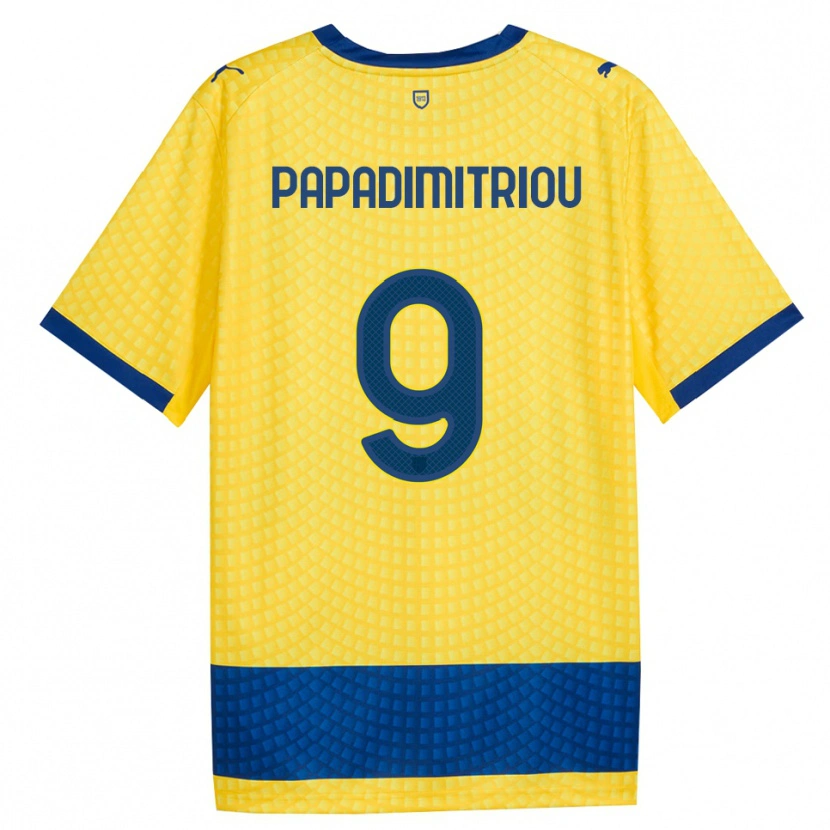 Danxen Mujer Camiseta Eirinaios Papadimitriou #9 Amarillo Azul Negro 2ª Equipación 2026/27 La Camisa
