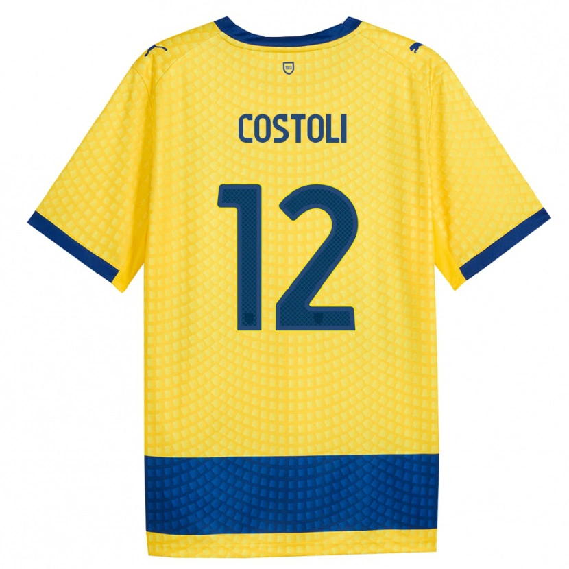 Danxen Mujer Camiseta Luca Costoli #12 Amarillo Azul Negro 2ª Equipación 2026/27 La Camisa