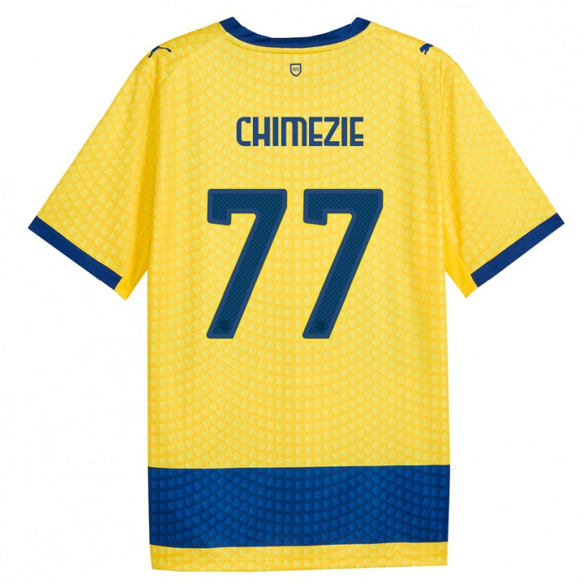 Danxen Mujer Camiseta Giorgio Chimezie #77 Amarillo Azul Negro 2ª Equipación 2026/27 La Camisa