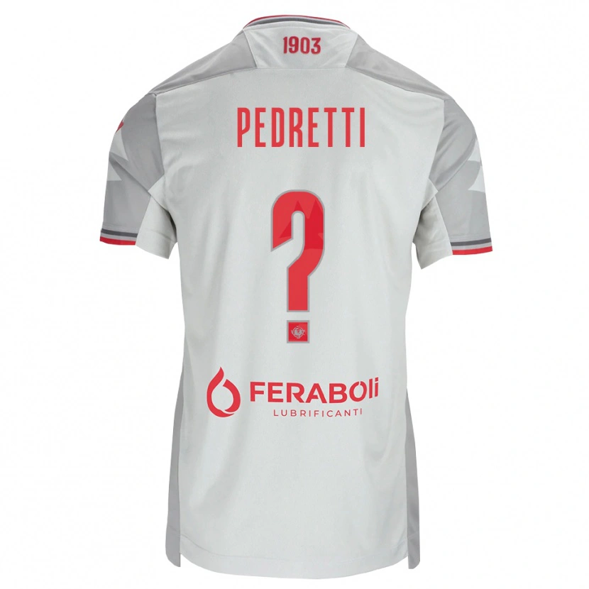 Danxen Mujer Camiseta Luca Pedretti #0 Gris Blanco Rojo 2ª Equipación 2026/27 La Camisa