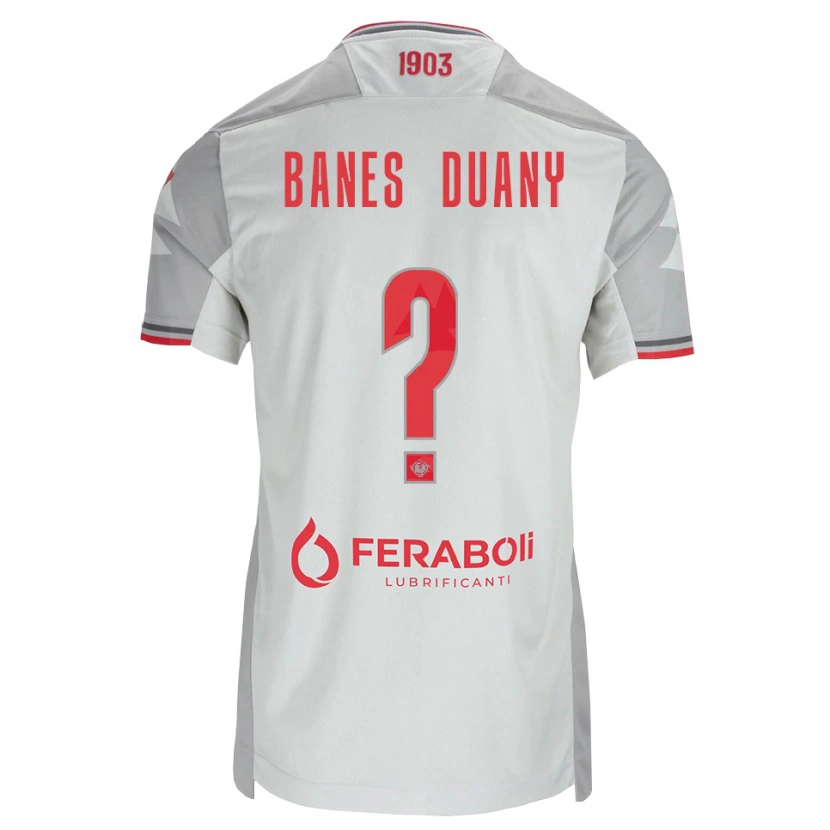 Danxen Mujer Camiseta Alessandro Banes Duany #0 Gris Blanco Rojo 2ª Equipación 2026/27 La Camisa