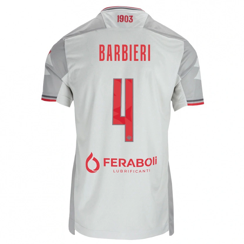 Danxen Mujer Camiseta Tommaso Barbieri #4 Gris Blanco Rojo 2ª Equipación 2026/27 La Camisa
