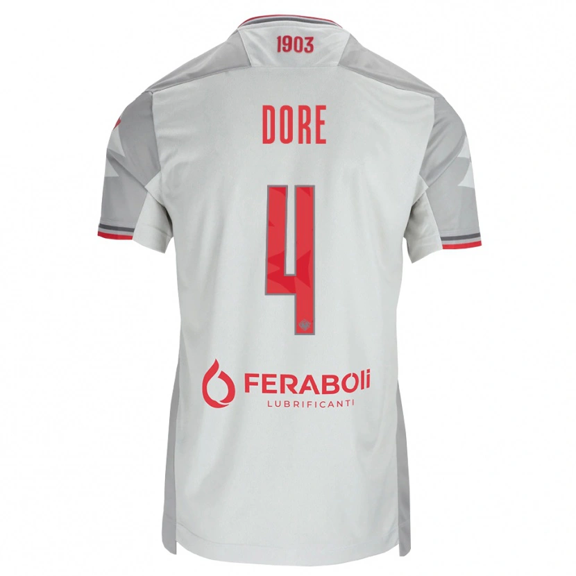 Danxen Mujer Camiseta Salvatore Dore #4 Gris Blanco Rojo 2ª Equipación 2026/27 La Camisa
