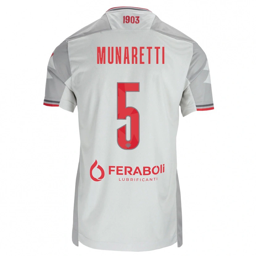 Danxen Mujer Camiseta Luca Munaretti #5 Gris Blanco Rojo 2ª Equipación 2026/27 La Camisa