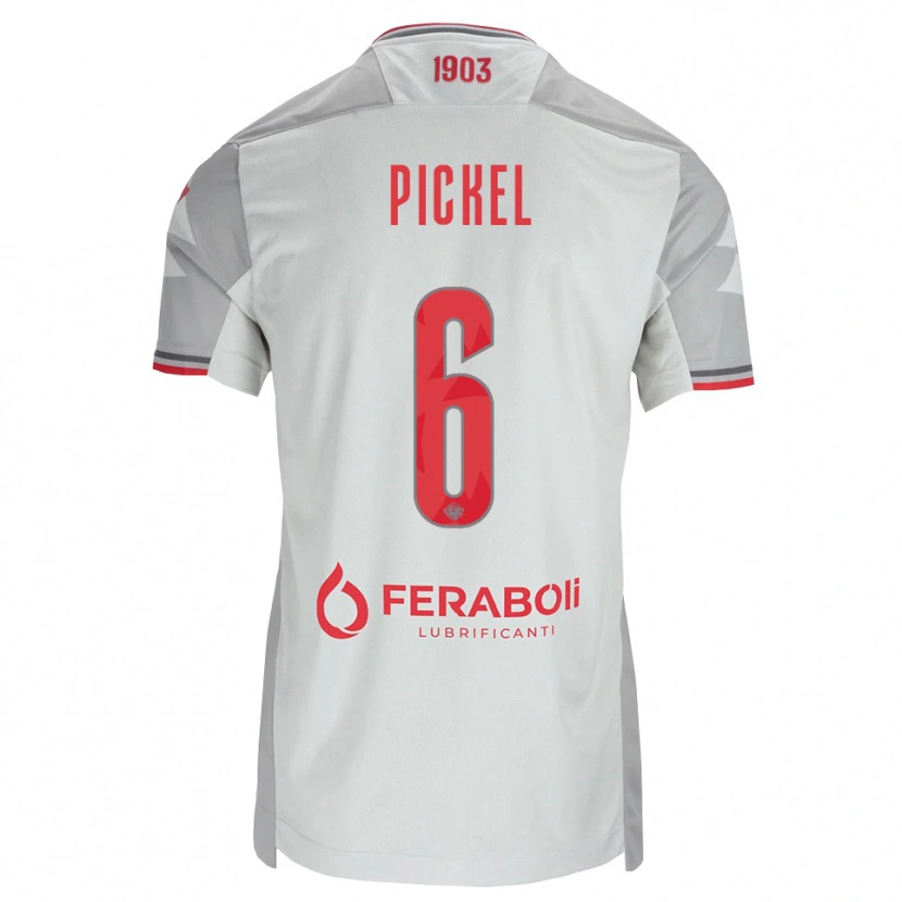 Danxen Mujer Camiseta Charles Pickel #6 Gris Blanco Rojo 2ª Equipación 2026/27 La Camisa