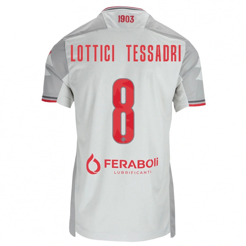 Danxen Mujer Camiseta Simone Lottici Tessadri #8 Gris Blanco Rojo 2ª Equipación 2026/27 La Camisa